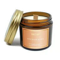 Świece - ŚWIECA SOJOWA ZAPACHOWA Z DREWNIANYM KNOTEM KOCHAM KAWĘ 120 ml - YOUR CANDLE - miniaturka - grafika 1