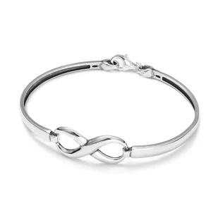 Srebrna bransoletka pr925 sztywna gładka znak nieskończoności pr925 - Bransoletki - miniaturka - grafika 1