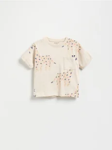 Reserved - Bawełniany t-shirt z nadrukiem - złamana biel - Bluzki dla niemowląt - miniaturka - grafika 1