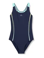 Stroje kąpielowe - TECNOPRO Rabia kostium kąpielowy dla dziewcząt niebieski Navy Dark/Turquoise 152 - miniaturka - grafika 1