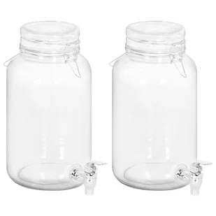Vidaxl Dozowniki Do Napojów, 2 Szt., 4000 Ml, Szklane - Pojemniki kuchenne - miniaturka - grafika 1
