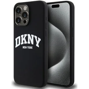 Oryginalne Etui APPLE IPHONE 15 PRO MAX DKNY Hardcase Liquid Silicone White Printed Logo MagSafe (DKHMP15XSNYACH) czarne - Etui i futerały do telefonów - miniaturka - grafika 1