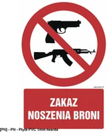 Tablice BHP - SIGNPROJECT GC026 - Zakaz noszenia broni 700x1050 - miniaturka - grafika 1