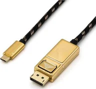 Adaptery i przejściówki - Roline Kabel adaptera ROLINE GOLD USB typu C - DisplayPort, v1.2, M/M, 2 m - miniaturka - grafika 1
