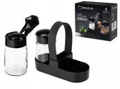 Pojemniki kuchenne - Komplet Przyprawników Czarny Solniczka W Stojaku - miniaturka - grafika 1