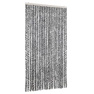 Zasłony - vidaXL Szenilowa zasłona muchowa szara, czarna i biała 100x220 cm - miniaturka - grafika 1