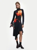 Sukienki - Desigual Sukienka codzienna Mila 25WWVK40 Czarny Slim Fit - miniaturka - grafika 1