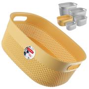 Pojemniki biurowe - Koszyk prostokątny 12L Curver Filo Recycled, żółty - miniaturka - grafika 1