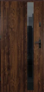 O.K.DOORS Drzwi zewnętrzne wejściowe szybą Glasso BL68 orzechowe 90 lewe - Drzwi zewnętrzne - miniaturka - grafika 1