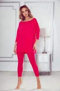 Eldar Linette Piżama dwuczęściowa rękaw 3/4 malinowy S - Piżamy damskie - miniaturka - grafika 1