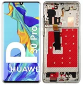 Części serwisowe do telefonów - WYŚWIETLACZ EKRAN LCD DO HUAWEI P30 PRO OLED RAMKA PEARL SREBRNA - miniaturka - grafika 1