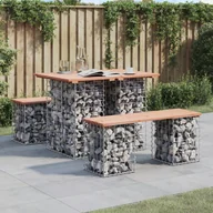 Ławki ogrodowe - vidaXL Ławka ogrodowa, gabion, 100x70x72 cm, lite drewno daglezjowe - miniaturka - grafika 1