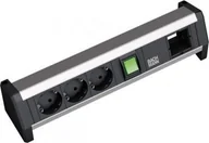 Listwy zasilające - Listwa zasilająca Bachmann DESK 3 gniazda czarna - miniaturka - grafika 1
