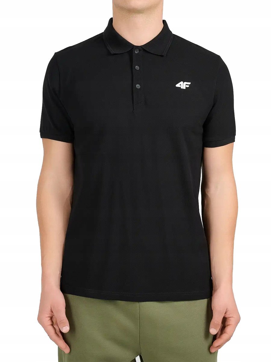 Męska koszulka polo 4F PTSM0771 czarny 20S XL