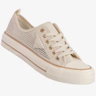 Trampki damskie - Trampki Damskie Ażurowe Buty Sportowe Beżowe MSMG QY838-8 Beżowy 39 - miniaturka - grafika 1