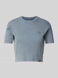 T-shirt krótki z prążkowaniem model ‘PLENTYWOOD’ - Koszulki i topy damskie - miniaturka - grafika 1