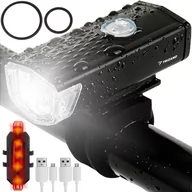 Lampki rowerowe - Lampka na Rower Rowerowa LED USB Przód + Tył Akumulator TRIZAND - miniaturka - grafika 1