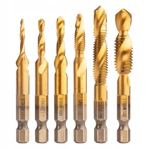 Zestaw wierteł gwintujących HSS TiN, M3 - M10, Hex, 6 szt. gwintowniki NEO - Wiertła - miniaturka - grafika 1