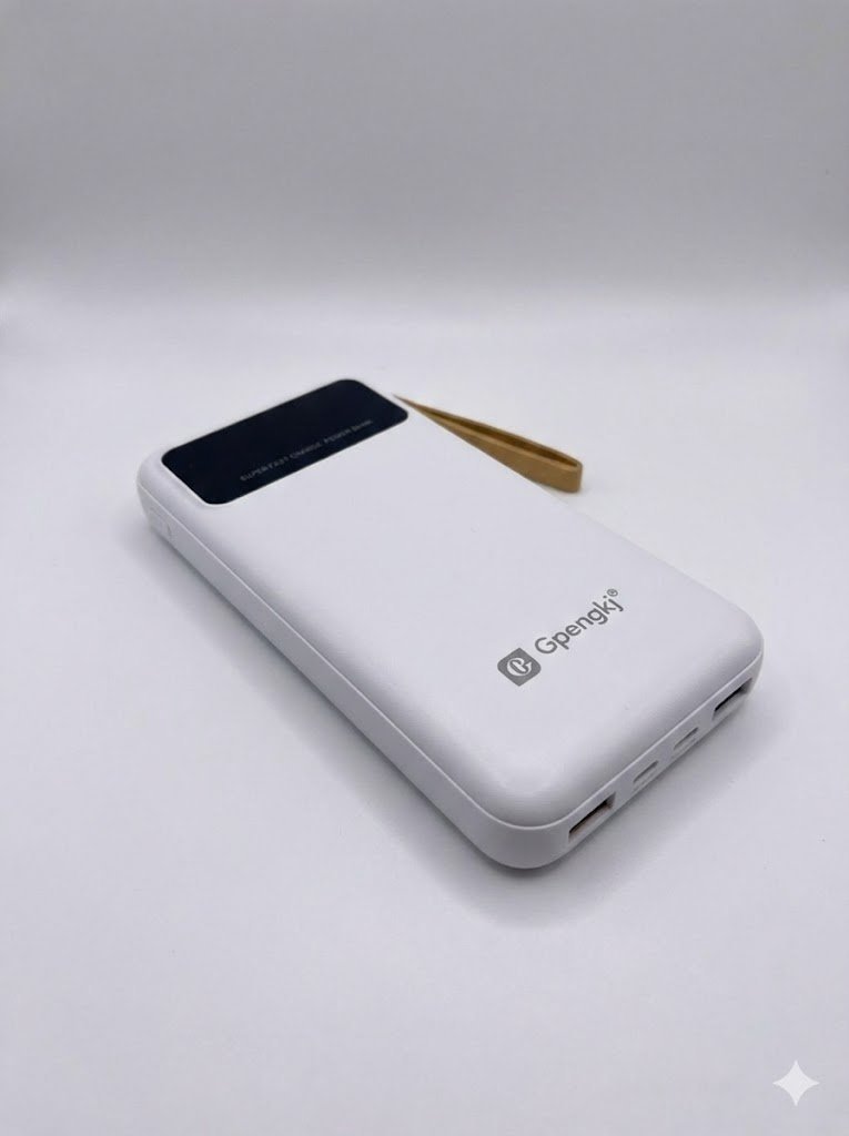 Powerbank 10000mAh 4w1 wbudowane kable USB-C Lightning z wyświetlaczem