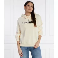 Bluzy damskie - Tommy Hilfiger Bluza REG MONOTYPE FLOCK | Loose fit - miniaturka - grafika 1