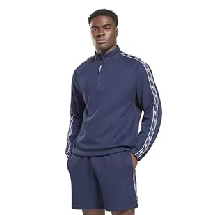 Reebok Męska bluza z zamkiem 1/4, Vector Navy, M, Vector Navy, M - Bluzy męskie - miniaturka - grafika 1