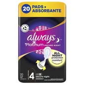 Podpaski - Podpaski ALWAYS Platinum Secure Night Rozmiar 4 (20 sztuk) - miniaturka - grafika 1
