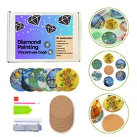 Prace ręczne dla dzieci - Zestaw Diy Diamond Painting Z Vincent Van Gogh V1 Podkładki Pod Kubek 6 Sztuk - miniaturka - grafika 1