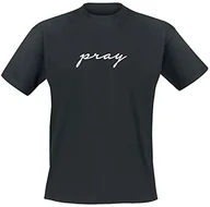 Koszulki męskie - Mister Tee T-shirt męski Pray Emb czarny czarny L MT887 - miniaturka - grafika 1
