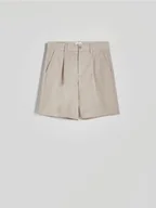 Spodenki męskie - Reserved - Gładkie szorty loose fit - jasnoszary - miniaturka - grafika 1