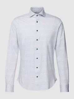 Koszule męskie - Koszula biznesowa o kroju slim fit z kwiatowym wzorem - grafika 1