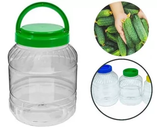 Plastikowy Słoik Słój z rączką PET 3 L na Ogórki - Inne naczynia kuchenne - miniaturka - grafika 1