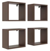 Półki do salonu - Kwadratowe półki wiszące w kolorze wenge C7-R72 - miniaturka - grafika 1
