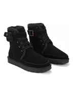 Kozaki damskie - NICEBAY Skorzane kozaki zimowe "Gayana" w kolorze czarnym - miniaturka - grafika 1