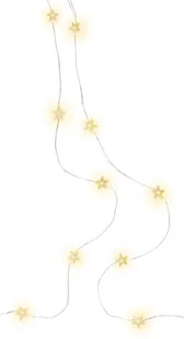 Goobay 20 LED srebrne lampki choinkowe "Stars" - z funkcją timera, ciepła biel (3000 K), zasilanie bateryjne - Oświetlenie świąteczne - miniaturka - grafika 1