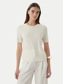 Koszulki i topy damskie - Patrizia Pepe T-Shirt 2M4542/J419-W417 Kremowy Regular Fit - miniaturka - grafika 1