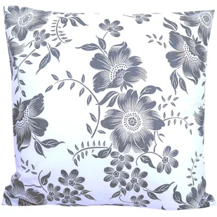 Poszewka na poduszkę bawełniana EL-TEX 70x80 cm, Kwiaty szare - Poszewki na poduszki - miniaturka - grafika 1