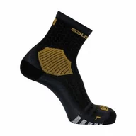Skarpetki i podkolanówki sportowe - Skarpety Salomon NSO Long Run Black / Gold - miniaturka - grafika 1
