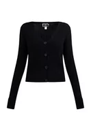 Swetry damskie - DreiMaster Dzianinowy kardigan damski 39526027, czarny, XS-S - miniaturka - grafika 1