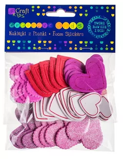 DpCraft Naklejki Z Pianki, Serca Print i Brokat, DPCraft, 50 szt. - Przybory szkolne - miniaturka - grafika 2