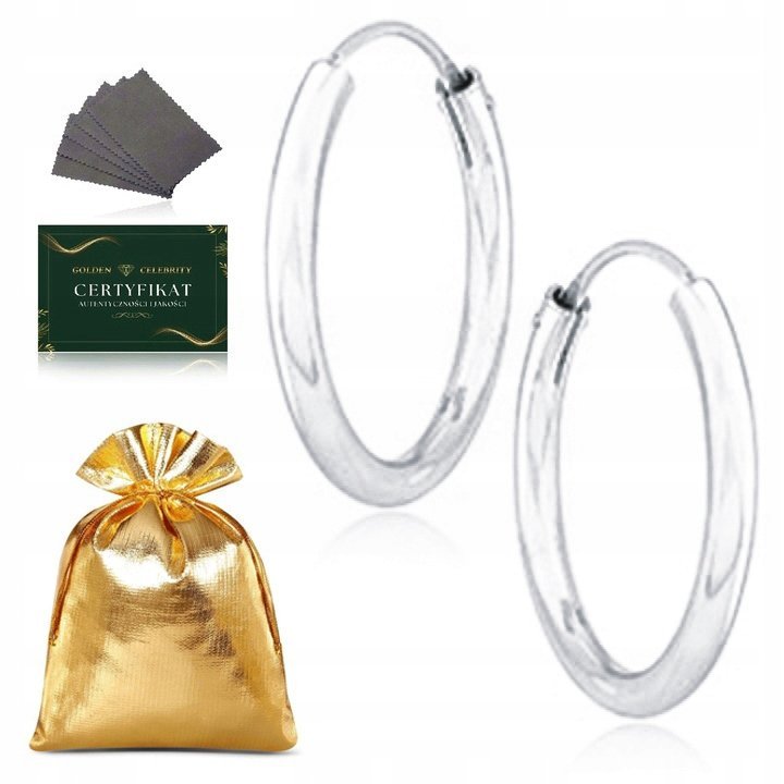 KOLCZYKI SREBRNE KÓŁKA, KOŁA 2 CM SREBRO PRÓBY 925 RODOWANE NIE CIEMNIEJĄ