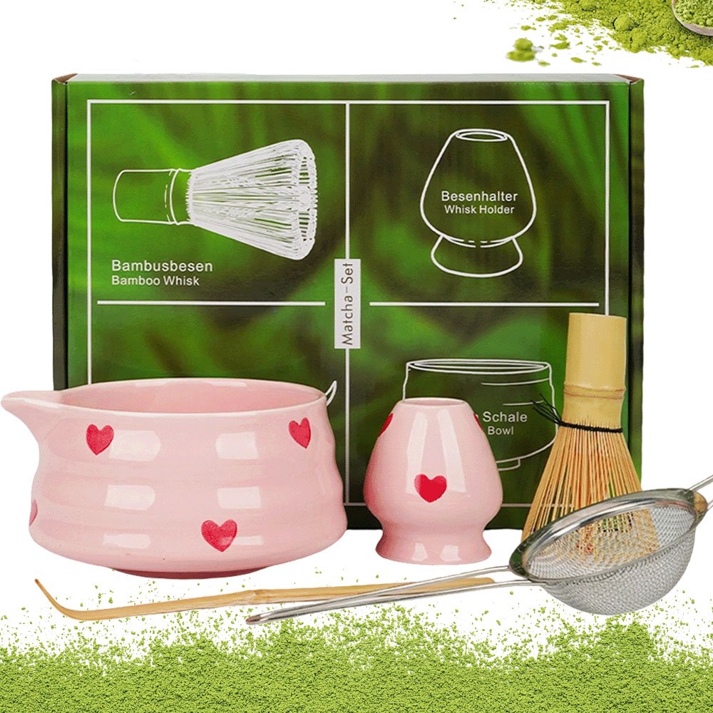 Pędzel Do Herbaty Podstawka Pod Chasen Do Matchy Ceramiczna 5EL Różowy