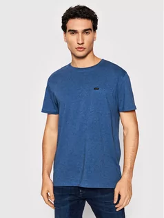 Koszulki męskie - Lee T-Shirt Ultimate Pocket L66JWTUF Niebieski Slim Fit - grafika 1