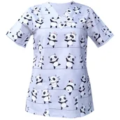 Odzież medyczna - Bluza medyczna damska fartuch kolorowy wzorek 1476 XL - miniaturka - grafika 1