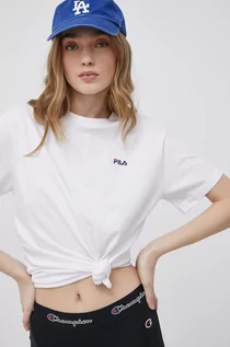 Koszulki i topy damskie - Fila t-shirt bawełniany kolor biały - grafika 1
