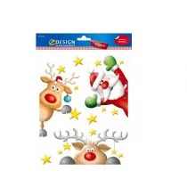 Naklejki Z-DESIGN foliowe na okno-mikołaje i renifery AVERY ZWECKFORM 6szt. /52953/ ZW783 - Ozdoby bożonarodzeniowe - miniaturka - grafika 1