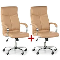Fotele i krzesła biurowe - B2B Partner Krzesło biurowe Lugo 1+1 GRATIS, beżowy 412044 - miniaturka - grafika 1