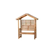 Kratki i pergole - Pergola Aston z łąwką impregnacja brązowa - miniaturka - grafika 1