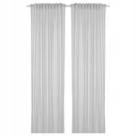 Zasłony - Ikea Bymott Zasłona Biały/szary Paski 120x300 cm 2szt - miniaturka - grafika 1