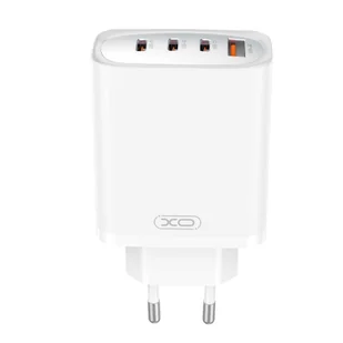 XO ładowarka sieciowa CE23 PD 65W 3x USB-C 1x USB biała - Ładowarki do telefonów - miniaturka - grafika 1