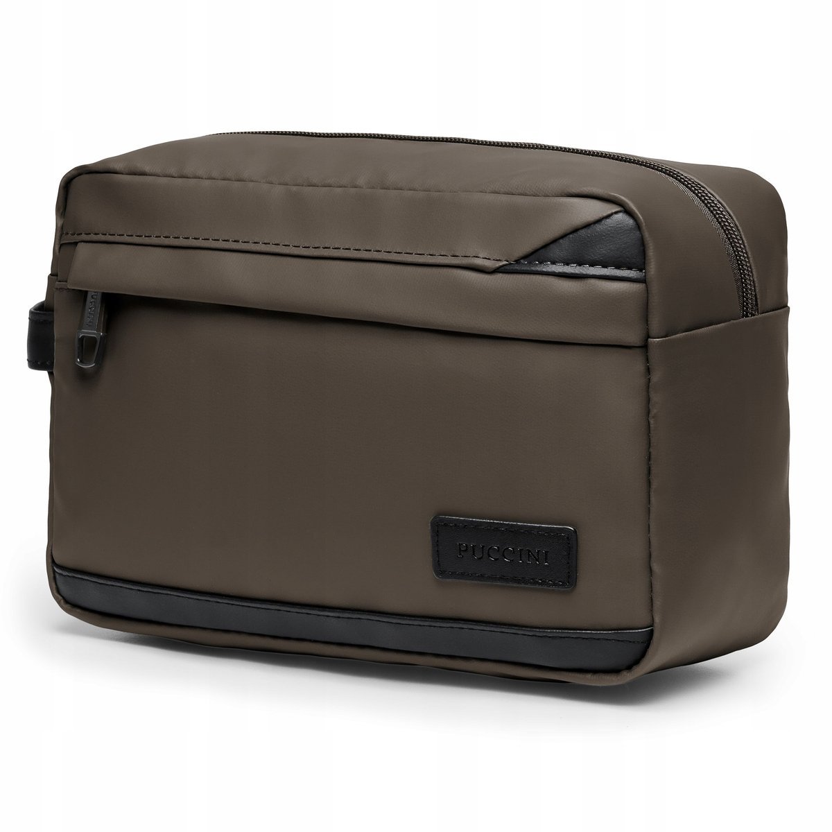 PUCCINI Kosmetyczka Męska Podróżna Duża Pojemna Brązowa QML010-2D